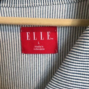 Elle | Jackets & Coats | Elle Bluewhite Pinstriped Jean Jacket | Poshmark